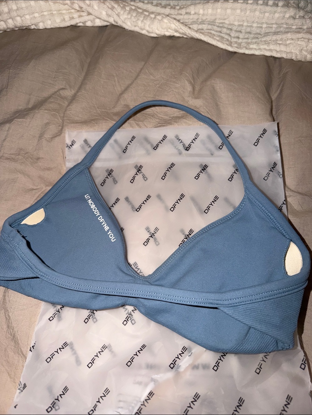DFYNE Women's Sky Blue Supportive Sports Bralette - Picture 2 of 2